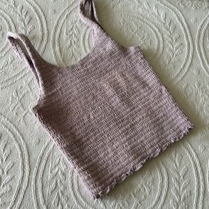 Women's Lavender Smocked Cropped Tank